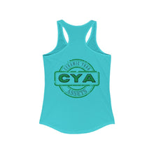 Load image into Gallery viewer, CYA Ceramic Your Assets (dark green) Logo Women's Ideal Racerback Tank