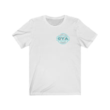 Load image into Gallery viewer, CYA Ceramic Your Assets (cyan) Logo Unisex Jersey Short Sleeve Tee