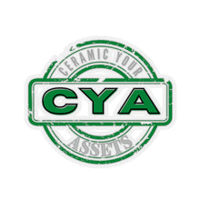 Load image into Gallery viewer, CYA Ceramic Your Assets (dark green) Logo Kiss-Cut Stickers