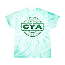 Load image into Gallery viewer, CYA Ceramic Your Assets (dark green) Logo Tie-Dye Tee, Cyclone