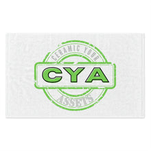 Load image into Gallery viewer, CYA Ceramic Your Assets (lime) Rally Towel, 11x18
