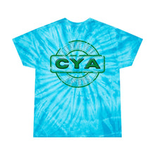 Load image into Gallery viewer, CYA Ceramic Your Assets (dark green) Logo Tie-Dye Tee, Cyclone