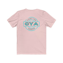 Load image into Gallery viewer, CYA Ceramic Your Assets (cyan) Logo Unisex Jersey Short Sleeve Tee