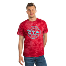 Load image into Gallery viewer, CYA Ceramic Your Assets (cyan) Logo Tie-Dye Tee, Crystal