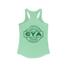 Load image into Gallery viewer, CYA Ceramic Your Assets (dark green) Logo Women's Ideal Racerback Tank
