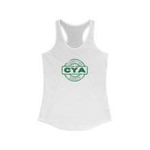 Load image into Gallery viewer, CYA Ceramic Your Assets (dark green) Logo Women's Ideal Racerback Tank