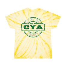 Load image into Gallery viewer, CYA Ceramic Your Assets (dark green) Logo Tie-Dye Tee, Cyclone
