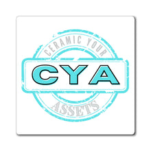 Load image into Gallery viewer, CYA Ceramic Your Assets (cyan) Logo Magnets