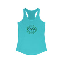 Load image into Gallery viewer, CYA Ceramic Your Assets (dark green) Logo Women's Ideal Racerback Tank