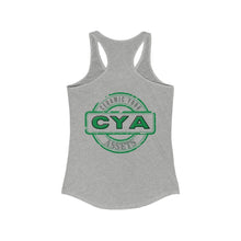 Load image into Gallery viewer, CYA Ceramic Your Assets (dark green) Logo Women's Ideal Racerback Tank