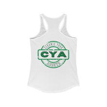 Load image into Gallery viewer, CYA Ceramic Your Assets (dark green) Logo Women's Ideal Racerback Tank
