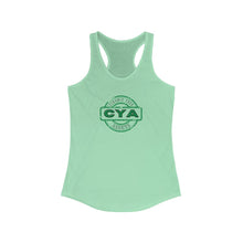 Load image into Gallery viewer, CYA Ceramic Your Assets (dark green) Logo Women's Ideal Racerback Tank
