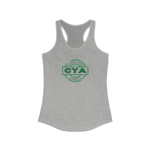 Load image into Gallery viewer, CYA Ceramic Your Assets (dark green) Logo Women's Ideal Racerback Tank