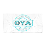 CYA Ceramic Your Assets (cyan) Logo Beach Towel