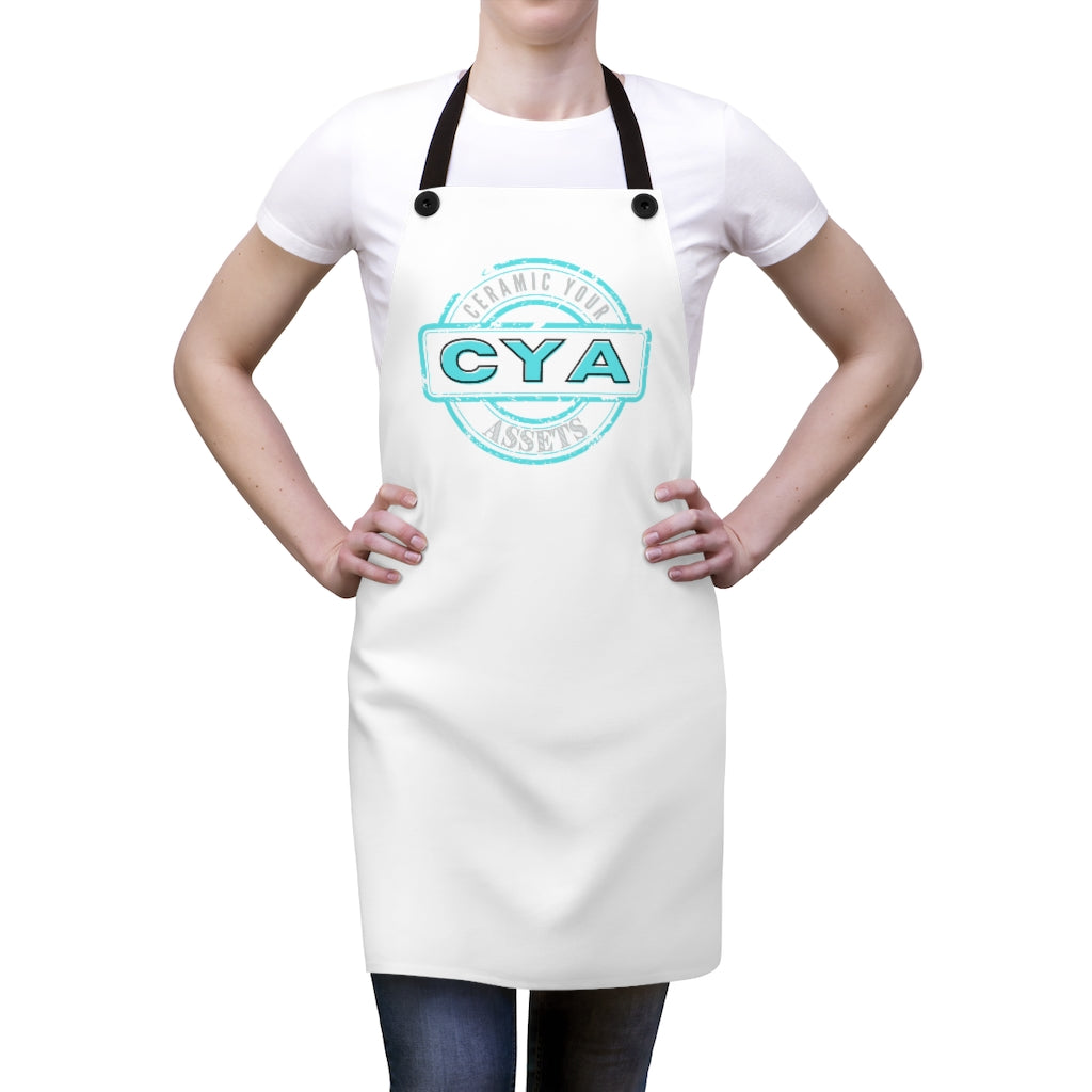 CYA Ceramic Your Assets (cyan) Logo Apron