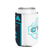 Load image into Gallery viewer, CYA Ceramic Your Assets (cyan) Ceramic Label Can Cooler Sleeve
