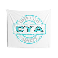 CYA Ceramic Your Assets (cyan) Logo Indoor Wall Tapestries