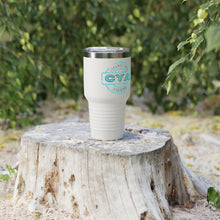 Load image into Gallery viewer, CYA Ceramic Your Assets (cyan) Logo Ringneck Tumbler
