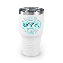 Load image into Gallery viewer, CYA Ceramic Your Assets (cyan) Logo Ringneck Tumbler
