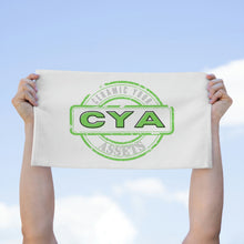 Load image into Gallery viewer, CYA Ceramic Your Assets (lime) Rally Towel, 11x18
