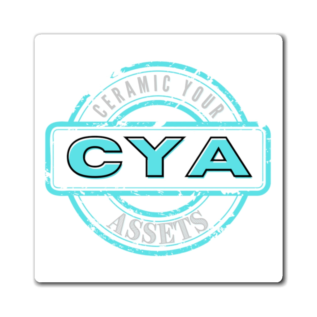 CYA Ceramic Your Assets (cyan) Logo Magnets