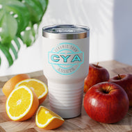 CYA Ceramic Your Assets (cyan) Logo Ringneck Tumbler