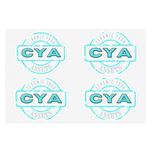 Load image into Gallery viewer, CYA Ceramic Your Assets (cyan) Logo Sticker Sheets
