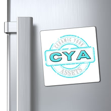 Load image into Gallery viewer, CYA Ceramic Your Assets (cyan) Logo Magnets
