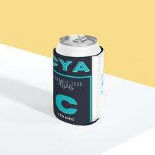 Load image into Gallery viewer, CYA Ceramic Your Assets (cyan) Ceramic Label Can Cooler Sleeve

